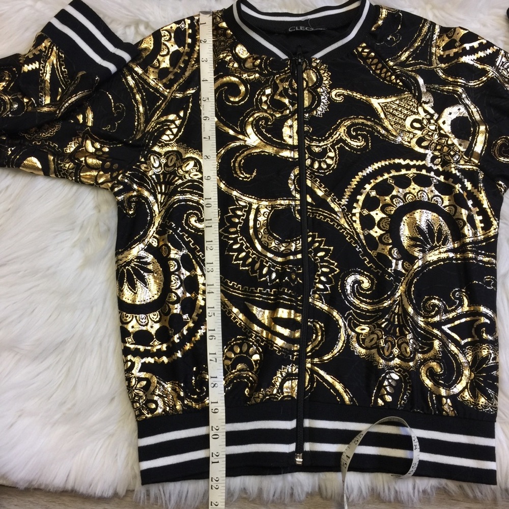 Cleo Unique Gold Pattern Black Jacket - image 5